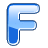 This animated gif shows the letter f in blue, with liquid swishing around inside it