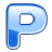 This animated gif shows the letter p in blue, with liquid swishing around inside it