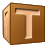 This animated GIF is a brown children's building block spinning, with the letter t on it