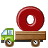 This animated GIF is a flatbed truck with the letter o bouncing on top of it