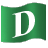 This gif shows a colored animated flag with the letter d in it