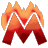 This animated gif shows the letter m, with flames behind it and the letter semi-transparent so you can see the fire through it