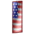 This animated gif is the letter i , with the USA's flag as its background. The flag is waving, but the number remains still
