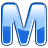 This animated gif shows the letter m in blue, with liquid swishing around inside it