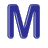 This animated gif is the letter m starting off solid, and melting into a puddle on the floor