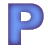 This gif animation is the letter p , which zooms in and then explodes, before resettings and starting again
