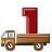 This animated GIF is a flatbed truck with the number 1 bouncing on top of it