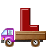 This animated GIF is a flatbed truck with the letter l bouncing on top of it