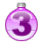This gif animation shows a Christmas-style bauble with the number 3 in it. The ball swings around, showing the number