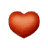 A beating red heart, with a letter l fading in and out.