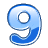 This animated gif shows the number 9 in blue, with liquid swishing around inside it