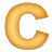 This gif animation is the letter c , which zooms in and then explodes, before resettings and starting again