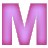 This gif animation is the letter m , which zooms in and then explodes, before resettings and starting again