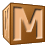 This animated GIF is a brown children's building block spinning, with the letter m on it