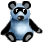 An animated waving panda bear looking at you