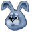 Animated grey easter bunny wiggling nose