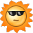 Animated hot summer sun