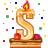 This gif animation shows a lit candel in the shape of a letter S , with sparkles flickering in the background