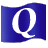 This gif shows a colored animated flag with the letter q in it