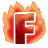 This animated gif shows the letter f, with flames behind it and the letter semi-transparent so you can see the fire through it