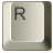 This gif animation shows a keyboard letter r button being pressed down