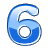 This animated gif shows the number 6 in blue, with liquid swishing around inside it
