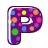This animated gif is a purple letter p in a Psychedelic style - with lots of flashing colors