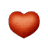 A beating red heart, with a letter f fading in and out.