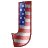 This animated gif is the letter j , with the USA's flag as its background. The flag is waving, but the number remains still