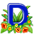 This gif animation shows a bunch of flowers with the letter D inside, and hearts flying out from the top