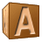 This animated GIF is a brown children's building block spinning, with the letter a on it