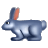 Medium grey rabbit animated wiggling ears