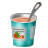 Animated spoon stirring can of soup