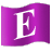 This gif shows a colored animated flag with the letter e in it
