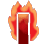 This animated gif shows the letter i, with flames behind it and the letter semi-transparent so you can see the fire through it
