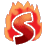 This animated gif shows the letter s, with flames behind it and the letter semi-transparent so you can see the fire through it