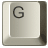 This gif animation shows a keyboard letter g button being pressed down