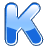 This animated gif shows the letter k in blue, with liquid swishing around inside it