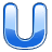 This animated gif shows the letter u in blue, with liquid swishing around inside it