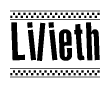 Lilieth Bold Text with Racing Checkerboard Pattern Border