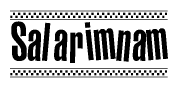 The clipart image displays the text Salarimnam in a bold, stylized font. It is enclosed in a rectangular border with a checkerboard pattern running below and above the text, similar to a finish line in racing. 