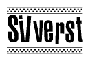 The clipart image displays the text Silverst in a bold, stylized font. It is enclosed in a rectangular border with a checkerboard pattern running below and above the text, similar to a finish line in racing. 