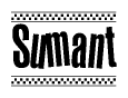 Sumant Bold Text with Racing Checkerboard Pattern Border