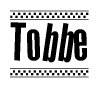 Tobbe Bold Text with Racing Checkerboard Pattern Border