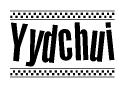 The image contains the text Yydchui in a bold, stylized font, with a checkered flag pattern bordering the top and bottom of the text.