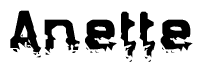 The image contains the word Anette in a stylized font with a static looking effect at the bottom of the words