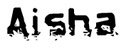 The image contains the word Aisha in a stylized font with a static looking effect at the bottom of the words