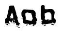 The image contains the word Aob in a stylized font with a static looking effect at the bottom of the words