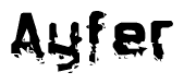 The image contains the word Ayfer in a stylized font with a static looking effect at the bottom of the words