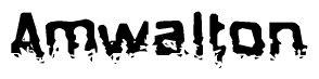 The image contains the word Amwalton in a stylized font with a static looking effect at the bottom of the words